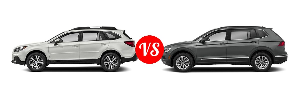 2019 Subaru Outback SUV Premium / Touring vs. 2019 Volkswagen Tiguan SUV S / SE / SEL / SEL Premium - Side Comparison