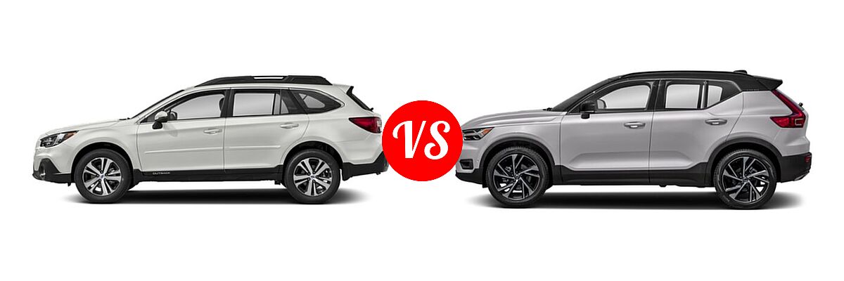 2019 Subaru Outback SUV Premium / Touring vs. 2019 Volvo XC40 SUV R-Design - Side Comparison