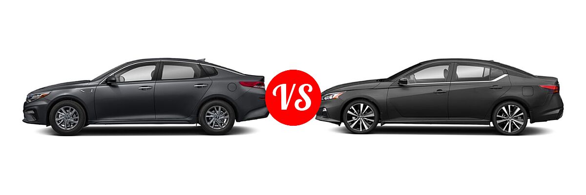 2020 Kia Optima Sedan LX vs. 2020 Nissan Altima Sedan 2.0 SR / 2.5 SR - Side Comparison