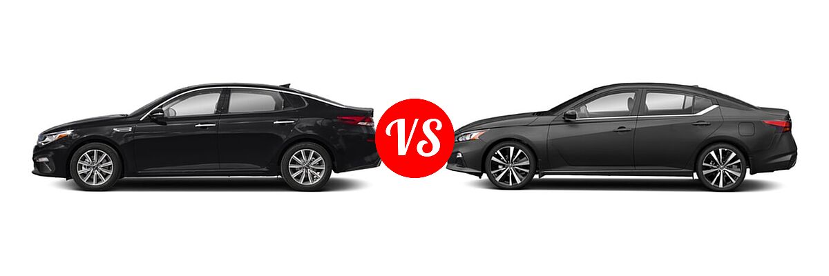 2020 Kia Optima Sedan EX Premium vs. 2020 Nissan Altima Sedan 2.0 SR / 2.5 SR - Side Comparison