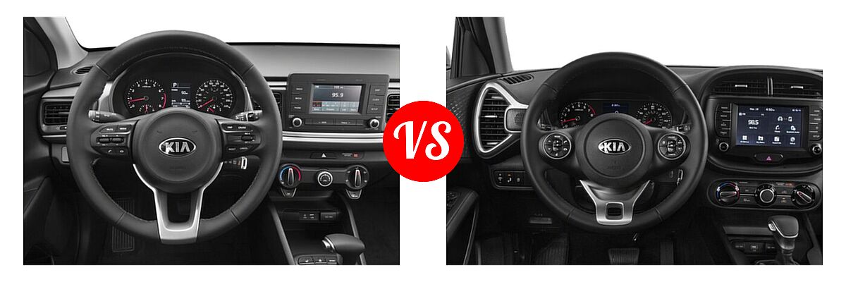2020 Kia Rio Hatchback S vs. 2020 Kia Soul Hatchback GT-Line Turbo / LX / S / X-Line - Dashboard Comparison