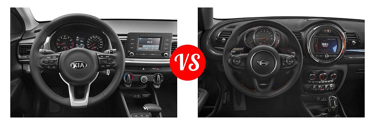 2020 Kia Rio Hatchback S vs. 2020 MINI Clubman Hatchback Cooper S - Dashboard Comparison