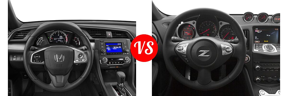2017 Honda Civic Coupe LX vs. 2017 Nissan 370Z Coupe Coupe Auto / Coupe Manual / Sport / Sport Tech / Touring - Dashboard Comparison