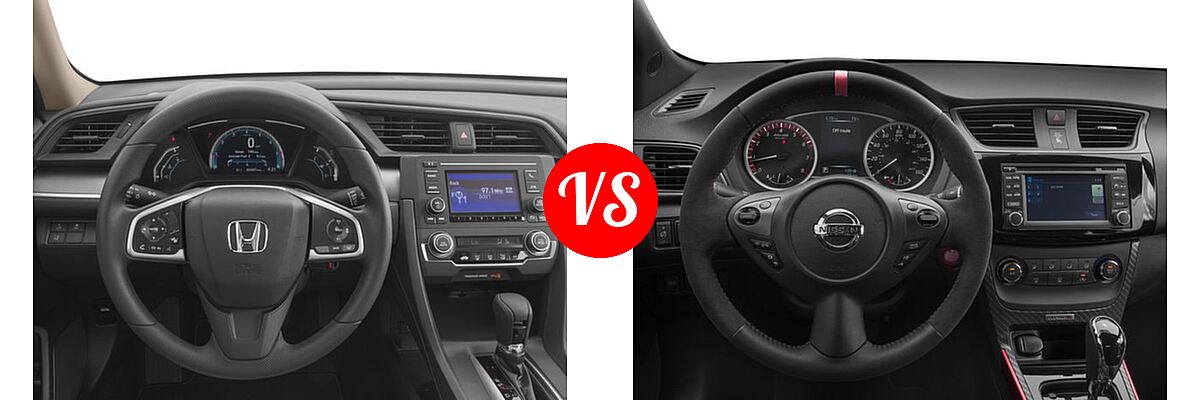 2017 Honda Civic Sedan LX vs. 2017 Nissan Sentra NISMO Sedan NISMO - Dashboard Comparison