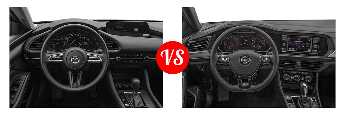 2020 Mazda 3 Sedan FWD vs. 2020 Volkswagen Jetta Sedan R-Line - Dashboard Comparison