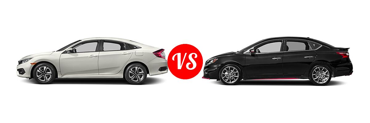 2017 Honda Civic Sedan LX vs. 2017 Nissan Sentra NISMO Sedan NISMO - Side Comparison