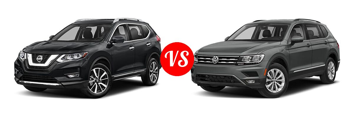 2020 Nissan Rogue SUV SL vs. 2020 Volkswagen Tiguan SUV SE R-Line Black / SEL Premium R-Line - Front Left Comparison
