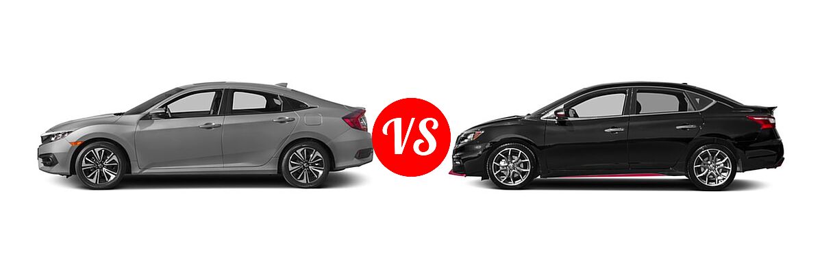 2017 Honda Civic Sedan EX-L vs. 2017 Nissan Sentra NISMO Sedan NISMO - Side Comparison