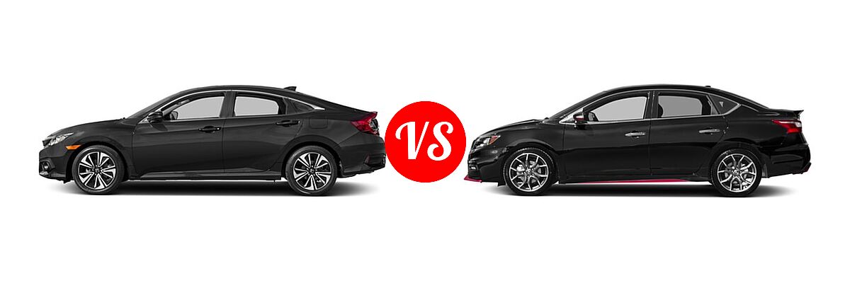 2017 Honda Civic Sedan EX-L vs. 2017 Nissan Sentra NISMO Sedan NISMO - Side Comparison