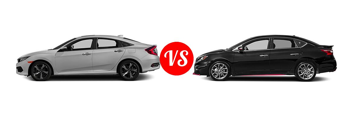 2017 Honda Civic Sedan Touring vs. 2017 Nissan Sentra NISMO Sedan NISMO - Side Comparison