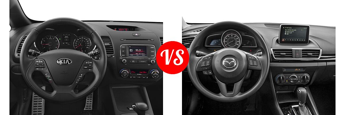 2016 Kia Forte Hatchback SX vs. 2016 Mazda 3 Hatchback i Sport - Dashboard Comparison
