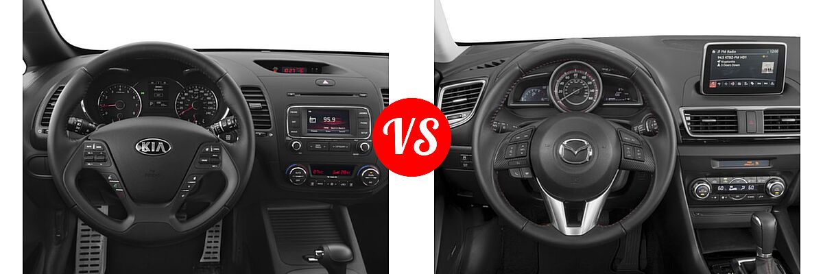 2016 Kia Forte Hatchback SX vs. 2016 Mazda 3 Hatchback i Touring / s Touring - Dashboard Comparison