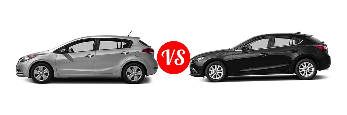 2016 Kia Forte Hatchback EX / LX vs. 2016 Mazda 3 Hatchback i Grand Touring / s Grand Touring - Side Comparison