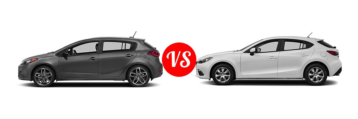 2016 Kia Forte Hatchback SX vs. 2016 Mazda 3 Hatchback i Sport - Side Comparison