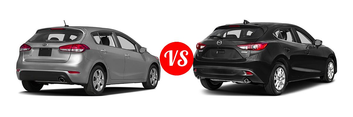 2016 Kia Forte Hatchback EX / LX vs. 2016 Mazda 3 Hatchback i Grand Touring / s Grand Touring - Rear Right Comparison