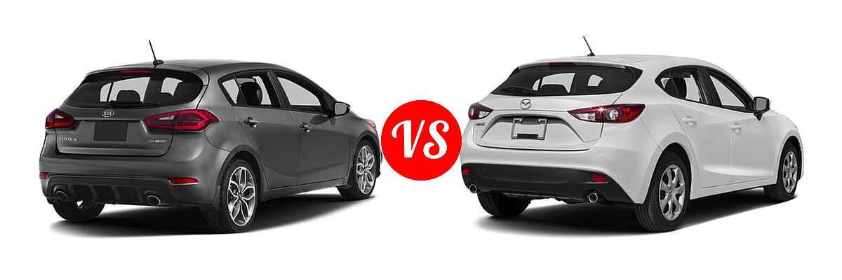 2016 Kia Forte Hatchback SX vs. 2016 Mazda 3 Hatchback i Sport - Rear Right Comparison