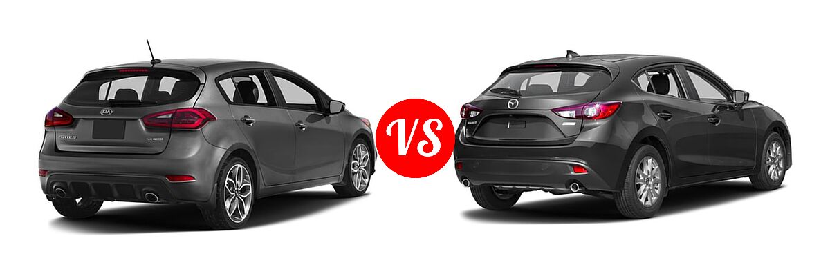 2016 Kia Forte Hatchback SX vs. 2016 Mazda 3 Hatchback i Touring / s Touring - Rear Right Comparison