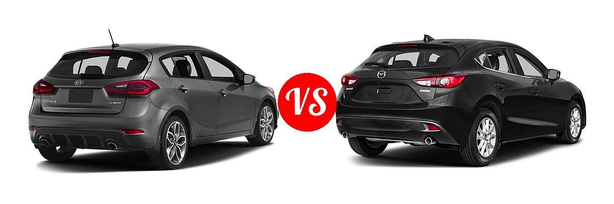 2016 Kia Forte Hatchback SX vs. 2016 Mazda 3 Hatchback i Grand Touring / s Grand Touring - Rear Right Comparison