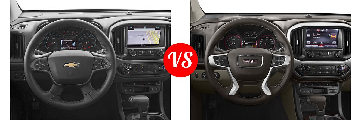 2017 Chevrolet Colorado Pickup 4WD Z71 vs. 2017 GMC Canyon Pickup 2WD SLT - Dashboard Comparison