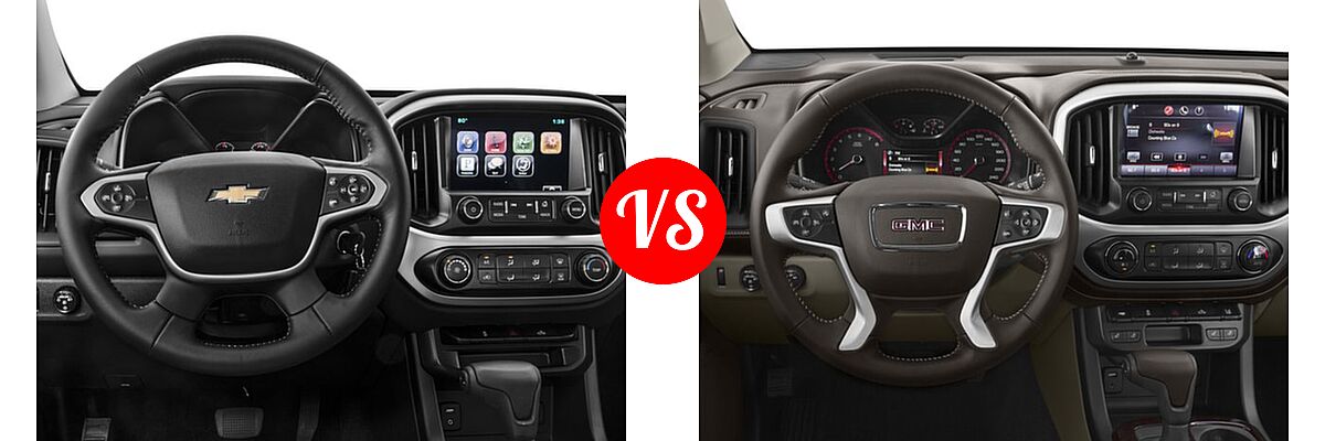 2017 Chevrolet Colorado Pickup 4WD LT vs. 2017 GMC Canyon Pickup 2WD SLT - Dashboard Comparison