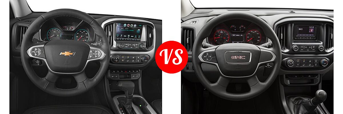 2017 Chevrolet Colorado Pickup 4WD ZR2 vs. 2017 GMC Canyon Pickup 2WD SL - Dashboard Comparison