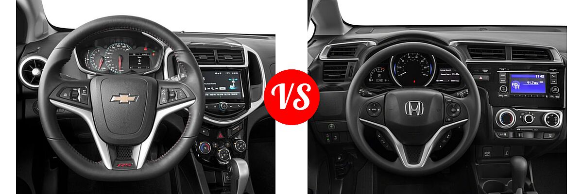 2018 Chevrolet Sonic Hatchback LT / Premier vs. 2018 Honda Fit Hatchback LX - Dashboard Comparison
