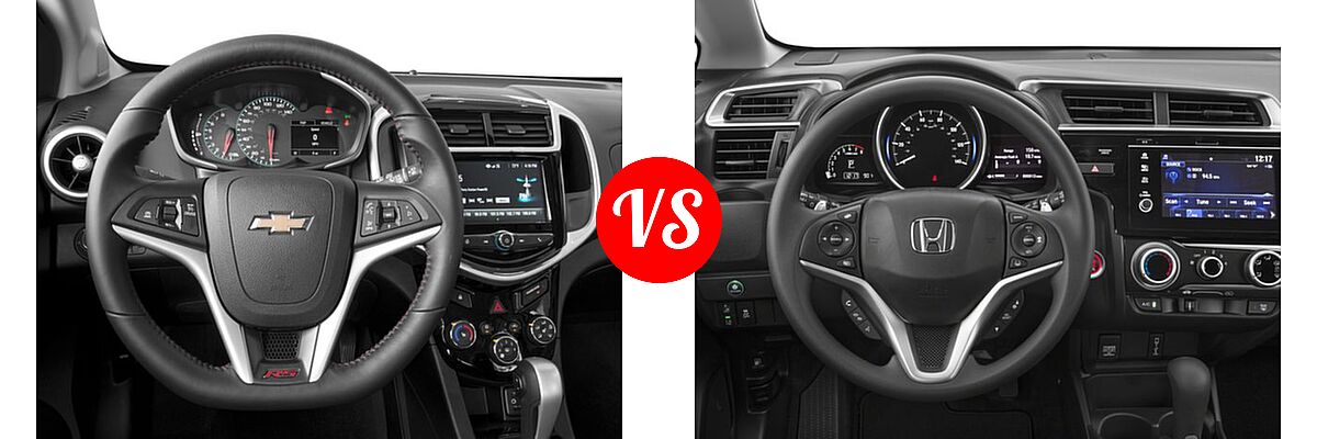 2018 Chevrolet Sonic Hatchback LT / Premier vs. 2018 Honda Fit Hatchback EX - Dashboard Comparison
