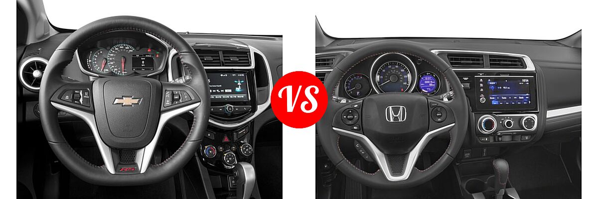 2018 Chevrolet Sonic Hatchback LT / Premier vs. 2018 Honda Fit Hatchback Sport - Dashboard Comparison