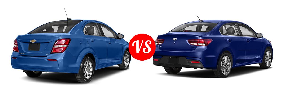 2018 Chevrolet Sonic Sedan LS / LT / Premier vs. 2018 Kia Rio Sedan EX / LX / S - Rear Right Comparison