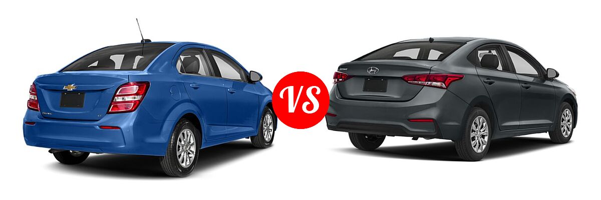 2018 Chevrolet Sonic Sedan LS / LT / Premier vs. 2018 Hyundai Accent Sedan Limited / SE / SEL - Rear Right Comparison