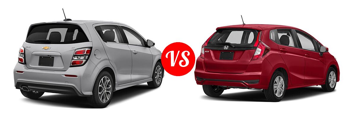 2018 Chevrolet Sonic Hatchback LT / Premier vs. 2018 Honda Fit Hatchback LX - Rear Right Comparison