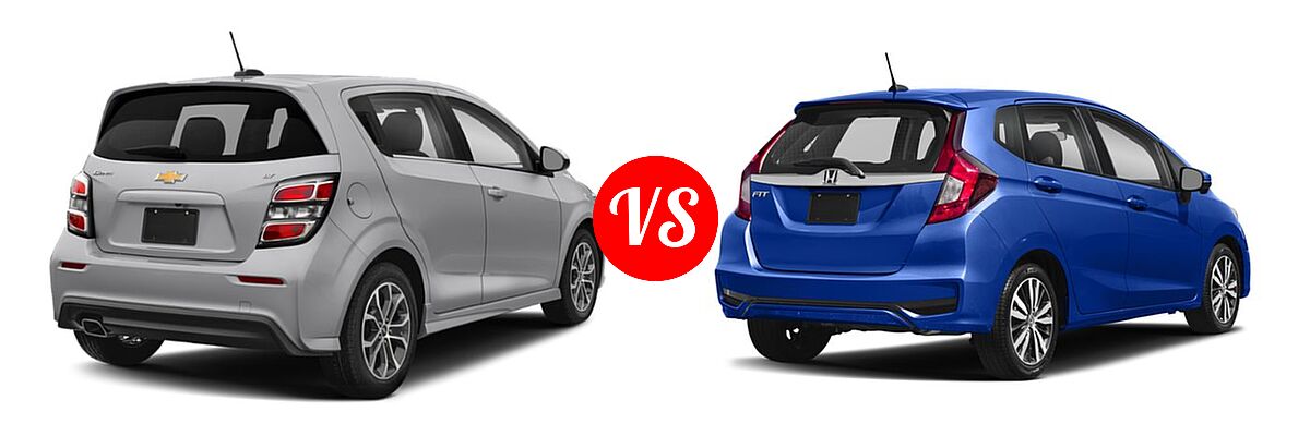 2018 Chevrolet Sonic Hatchback LT / Premier vs. 2018 Honda Fit Hatchback EX-L - Rear Right Comparison