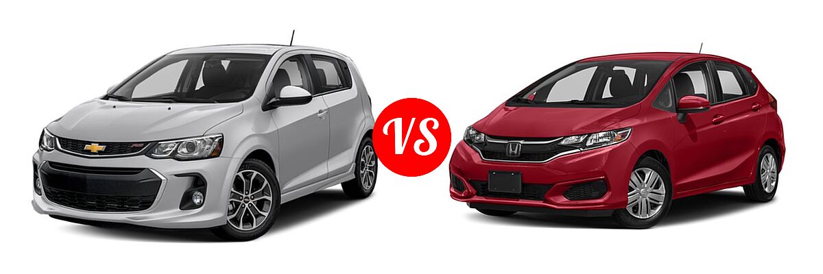 2018 Chevrolet Sonic Hatchback LT / Premier vs. 2018 Honda Fit Hatchback LX - Front Left Comparison