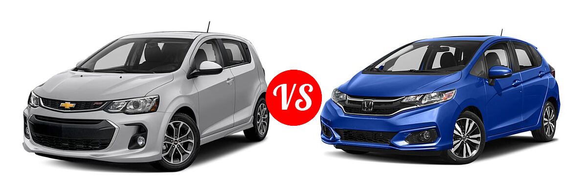 2018 Chevrolet Sonic Hatchback LT / Premier vs. 2018 Honda Fit Hatchback EX-L - Front Left Comparison
