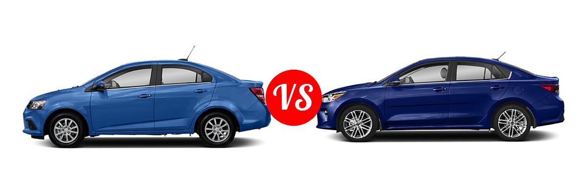 2018 Chevrolet Sonic Sedan LS / LT / Premier vs. 2018 Kia Rio Sedan EX / LX / S - Side Comparison
