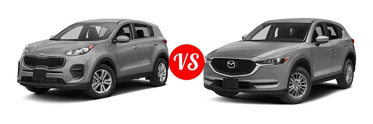 2017 Kia Sportage SUV LX vs. 2017 Mazda CX-5 SUV Sport - Front Left Comparison