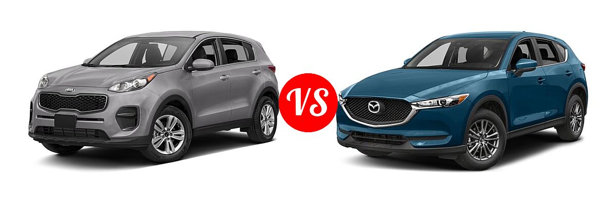 2017 Kia Sportage SUV LX vs. 2017 Mazda CX-5 SUV Sport - Front Left Comparison