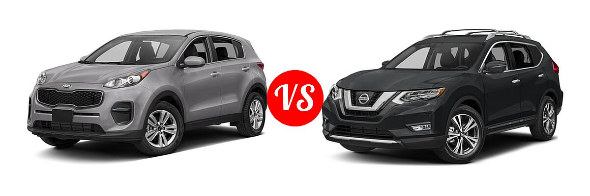 2017 Kia Sportage SUV LX vs. 2017 Nissan Rogue SUV SL - Front Left Comparison
