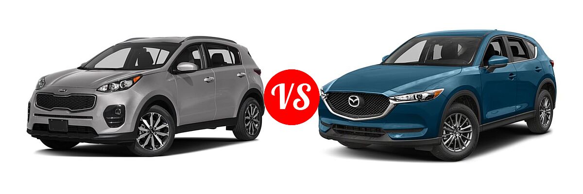 2017 Kia Sportage SUV EX vs. 2017 Mazda CX-5 SUV Sport - Front Left Comparison