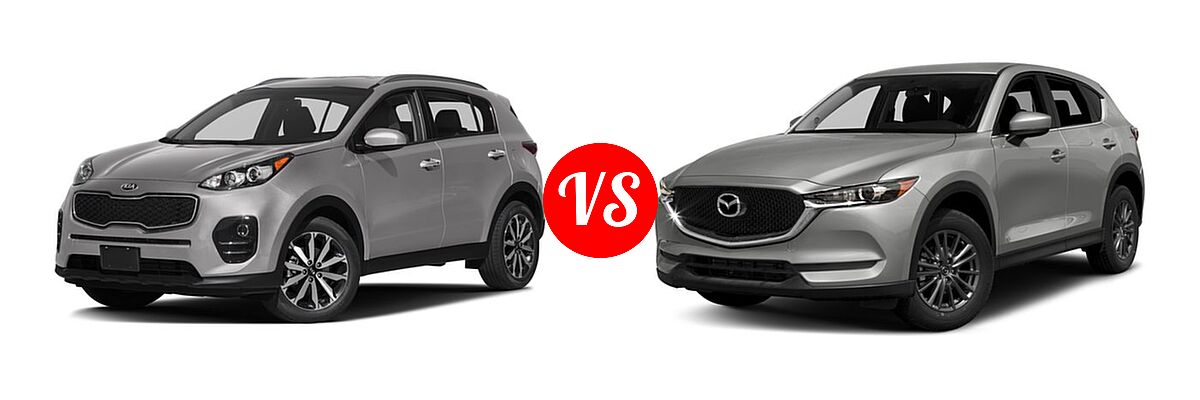 2017 Kia Sportage SUV EX vs. 2017 Mazda CX-5 SUV Touring - Front Left Comparison