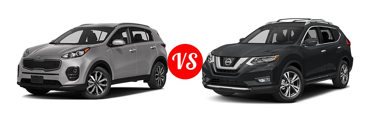 2017 Kia Sportage SUV EX vs. 2017 Nissan Rogue SUV SL - Front Left Comparison