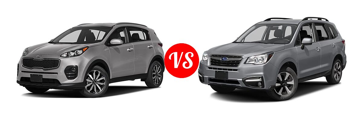 2017 Kia Sportage SUV EX vs. 2017 Subaru Forester SUV Limited - Front Left Comparison