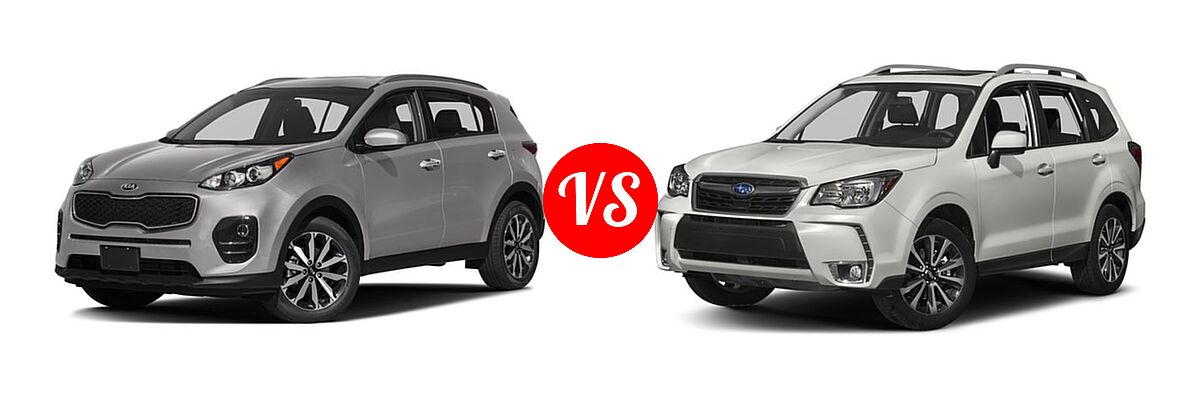 2017 Kia Sportage SUV EX vs. 2017 Subaru Forester SUV Premium - Front Left Comparison
