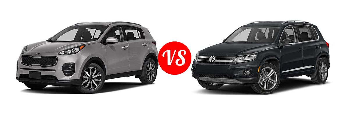 2017 Kia Sportage SUV EX vs. 2017 Volkswagen Tiguan SUV Sport - Front Left Comparison