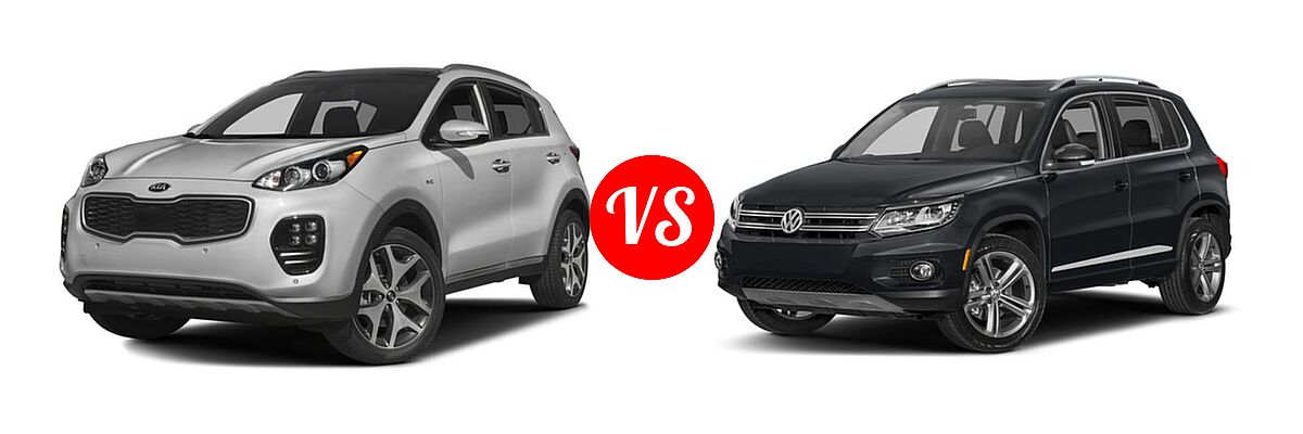 2017 Kia Sportage SUV SX Turbo vs. 2017 Volkswagen Tiguan SUV Sport - Front Left Comparison