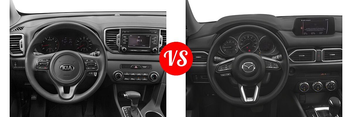 2017 Kia Sportage SUV LX vs. 2017 Mazda CX-5 SUV Sport - Dashboard Comparison