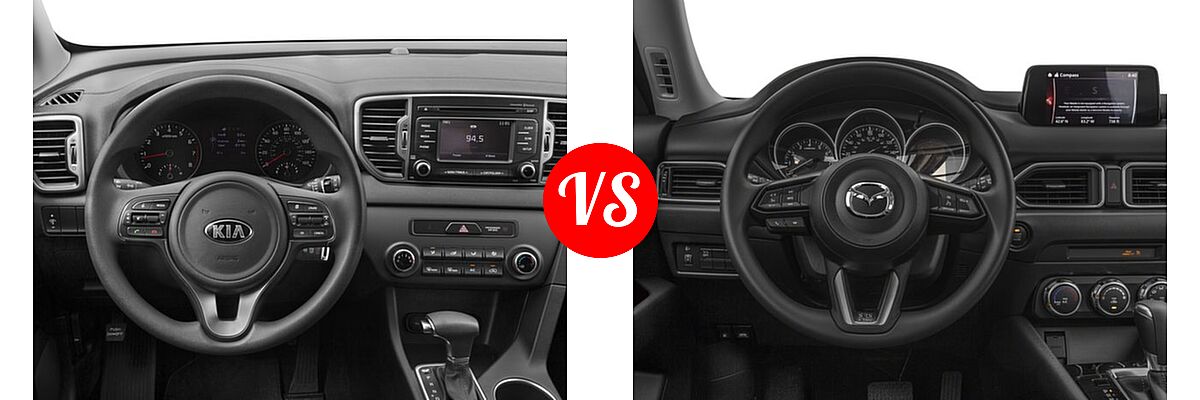 2017 Kia Sportage SUV LX vs. 2017 Mazda CX-5 SUV Sport - Dashboard Comparison