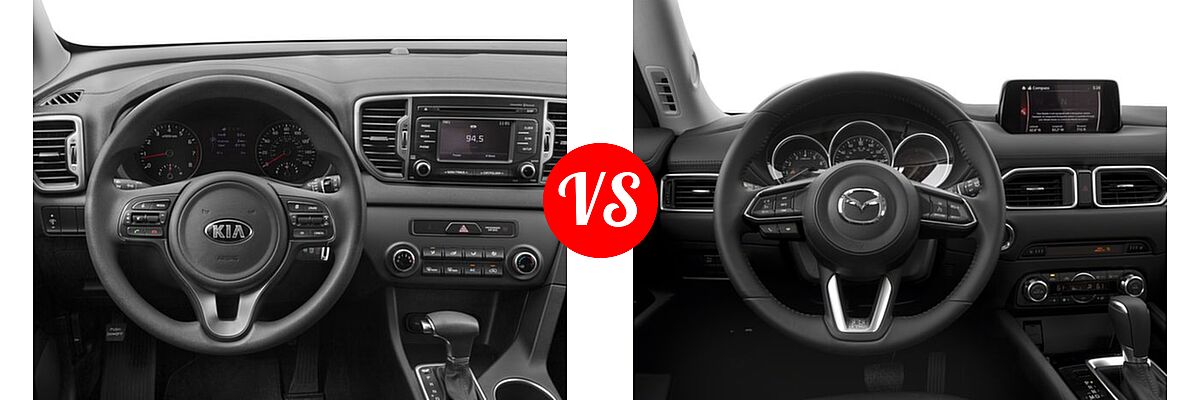 2017 Kia Sportage SUV LX vs. 2017 Mazda CX-5 SUV Touring - Dashboard Comparison