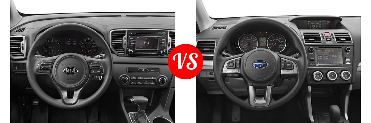 2017 Kia Sportage SUV LX vs. 2017 Subaru Forester SUV 2.5i CVT - Dashboard Comparison