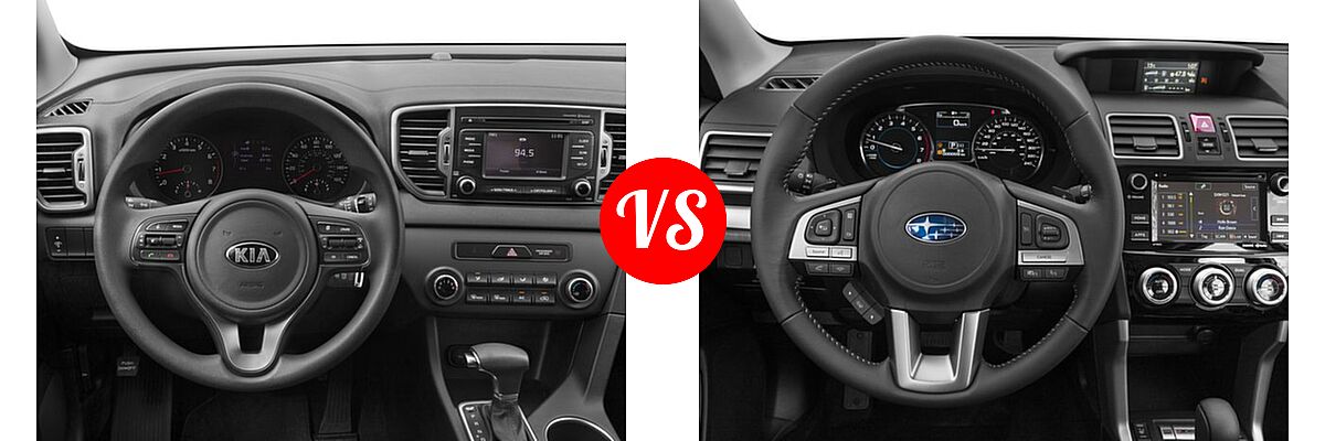 2017 Kia Sportage SUV LX vs. 2017 Subaru Forester SUV Premium - Dashboard Comparison